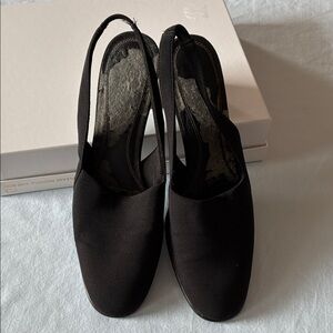 Life Stride Black Slingback Mules with Rounded Toe